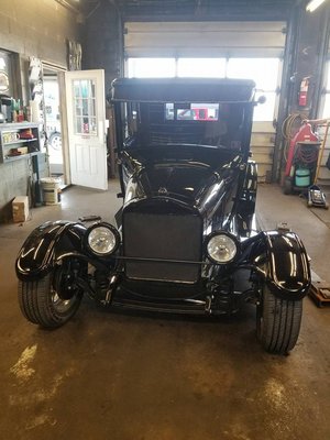 1927 Model T in for an inspection