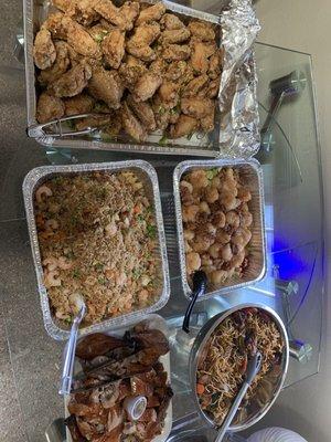 2. Salt and Pepper Chicken Wings 1. House Special Fried Rice 1. Honey Walnut Prawns 1. Roast Duck All party trays