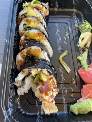 Shrimp tempura roll (you can tell how fresh it is by the color of avocado).