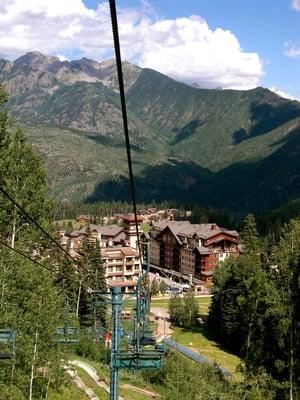 Looking down on the resort