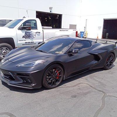 2024 Corvette 15% window tint 35% windshield 
Absolute Darkness Window Tinting (704)534-7609