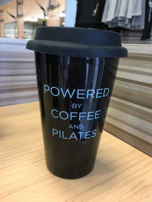 Powered by coffee and Pilates. Some new travel mugs - get them before they sell out!