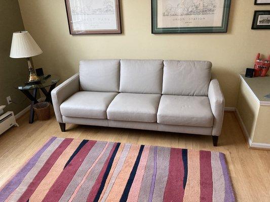 This couch was purchased in 2021, to replace a 5 year old Burnhardt cheap leather couch.