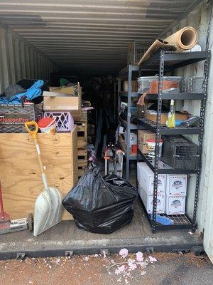 Our first storage warehouse to storage container move!