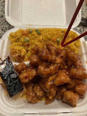 Orange chicken plate