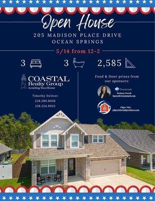 Join Timothy for an open house in Ocean Springs!