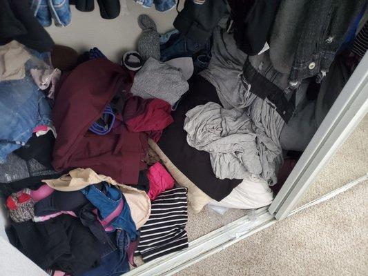 More of my wife's clothes just dumped in the closet floor.