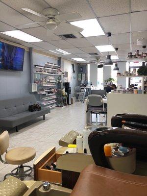 Pedicure chairs and manicure desks