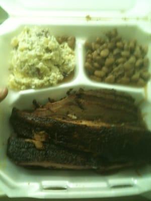 2 meat plate... Pork ribs and sliced brisket