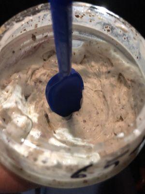 Regular size concrete. Comes with two toppings. This one is Cookie dough and Hershey's bar. PERFECTION