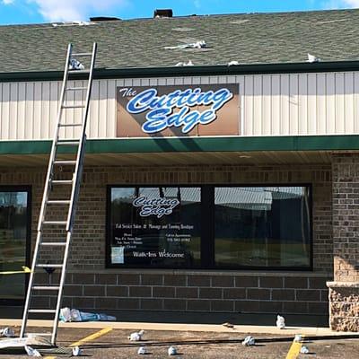 The Cutting Edge Salon getting a makeover (or at least a new roof)