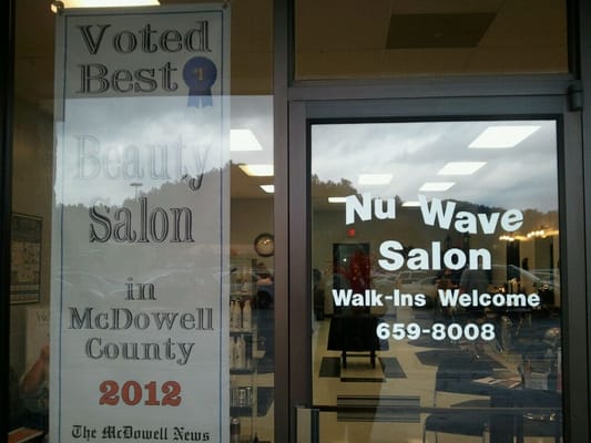 Nu wave hair salon. Voted best best hair salon. 2011 and 2012. Call for appointment. 659-8008. Walk-ins also welcome!