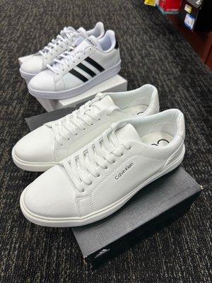 White kicks for the summer; classic Adidas or modern Calvin Klein?