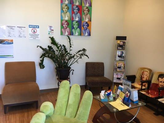 I walked into this office and loved what I saw.  Take a look at the waiting room, now tell me how awesome is this?