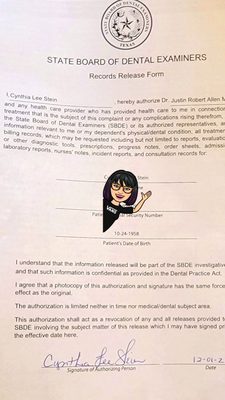 The complaint I filed with the @TexasStateBoardofDentalExaminers against Mary Brigitte Beiter DDS, 1210 Braker Lane, Austin Tx 78759