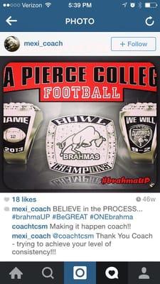 Pierce College Back 2 Back Champion alumni!!! Coaches !!!