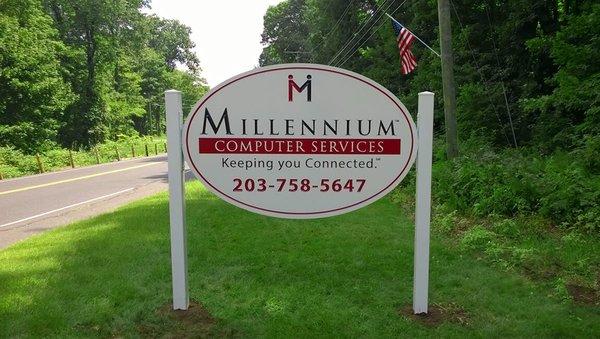 I love the new sign for Millennium Computer Services in Prospect,CT.