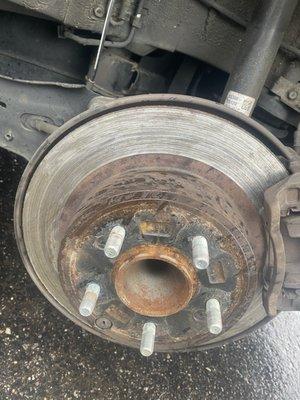 This a picture of worn out rotors causing friction issues.