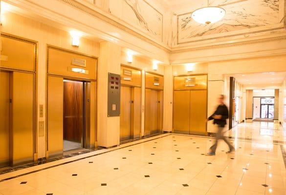 Elevators in main building lobby