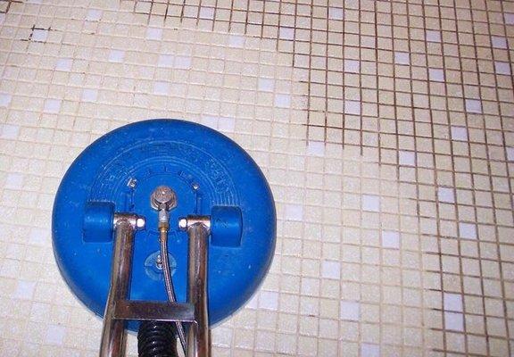 Tile in cleaning process