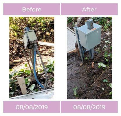 Replaced landscape lighting box.