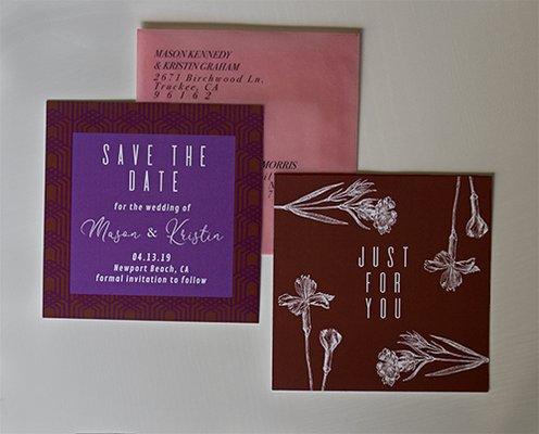 Semi-Custom Save the Dates * Purple & Red Version - Neon Collection