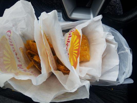 Bunch of patties. Beef spicy,  mild,  jerk, chicken curry