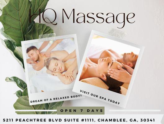 Here at HQ Massage, we are a proud Asian Spa located in Chamblee, GA!