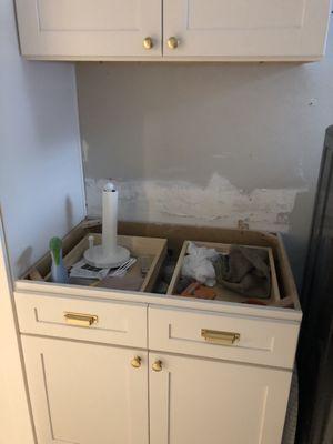 Counter and cabinets before ZC countertop install. From this to the after within 1.5 hours!