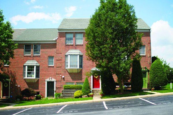 Exterior of our Blue Meadow townhomes featuring beautiful brick detail.