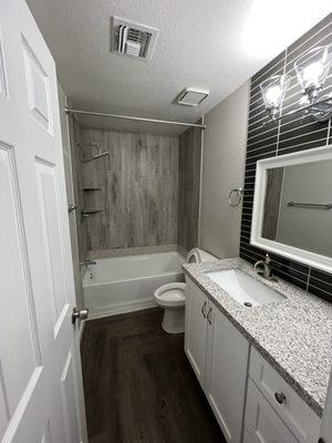 -Vanity top and sink installation 
-Toilet installation 
-Professional cleaning