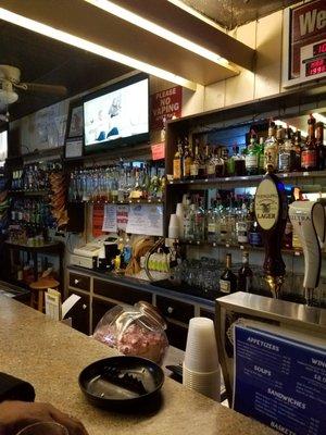 Bar, 3 big screen televisions.