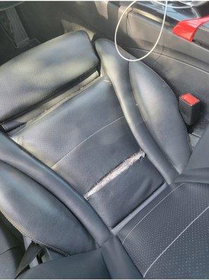 Hi i was wondering how much to repair this seat. The vinyl leather is torn on the stiching. 2015 mercedes c300