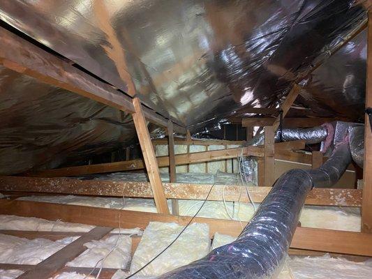 Attic after insulation