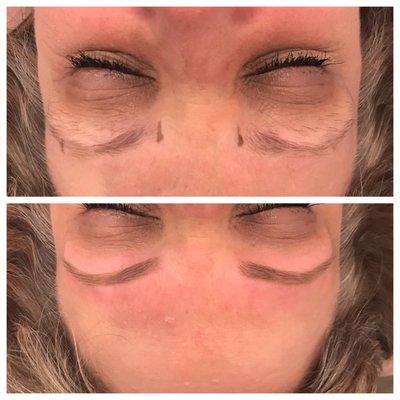 Brow transformation - tint and wax