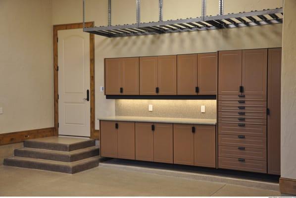 We have over 500 combinations of affordable powder-coated garage cabinets to choose from.