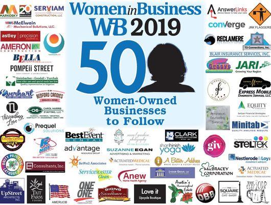 We are proud to be recognized as one of Central PA, women owned businesses to follow.