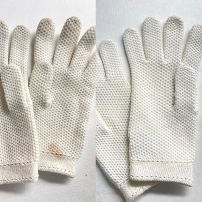 Before and After cashmere gloves .