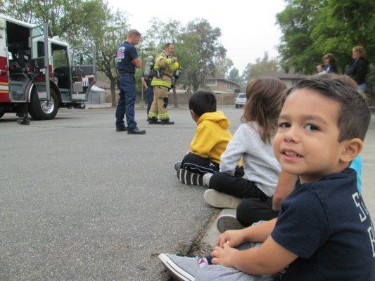 The Upland Fire Department came and visited our school to teach us about fire safety!