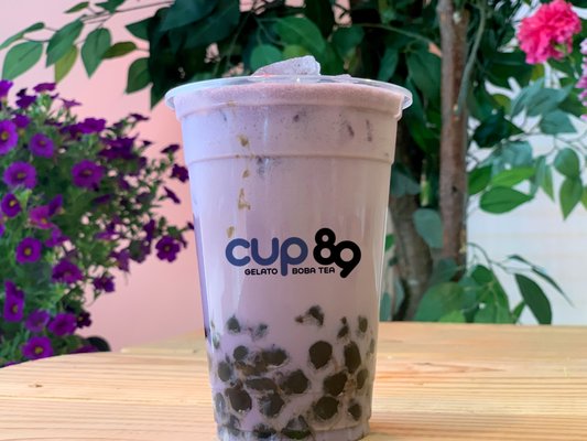 Taro Milk Tea with Tapioca Pearls