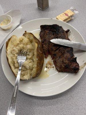 Ribeye and baked potato