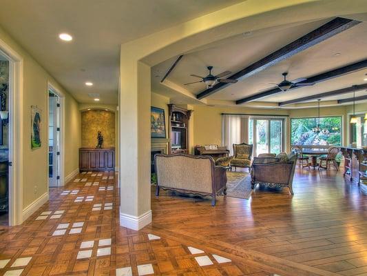 This is a custom home we built in Rocklin. The homeowners wanted an open entryway and clear views to the back of the home.