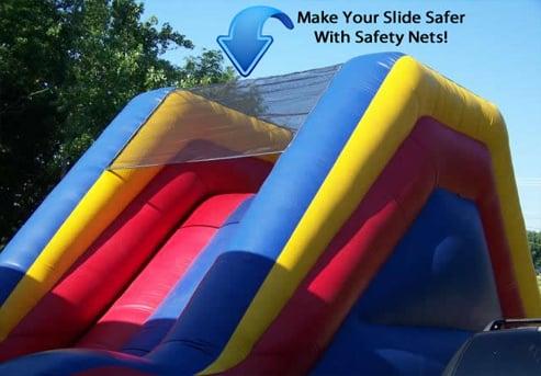 Sewing on Safety Nets for tall slides can prevent kids from falling off the top of the slides!