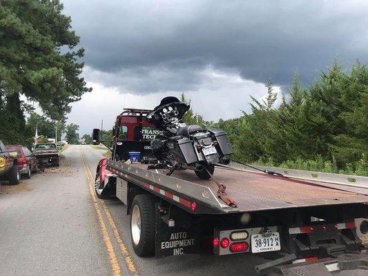 Damage free motorcycle towing