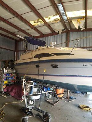 installing new windshield  and fuel tank then back on trailer