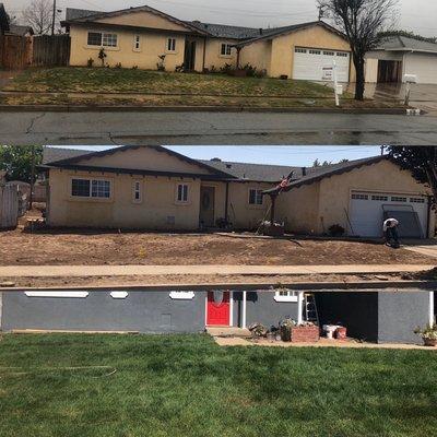 Front yard face lift new sod