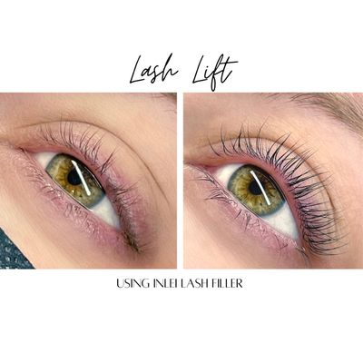 Lash lift and tint using InLei lash lift system