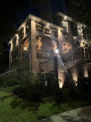 Townhouse Outdoor Lighting - south side view