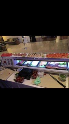 Sushi station at private event as third party group