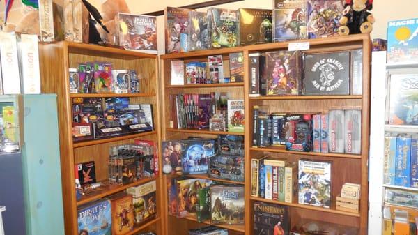 large selection of board games